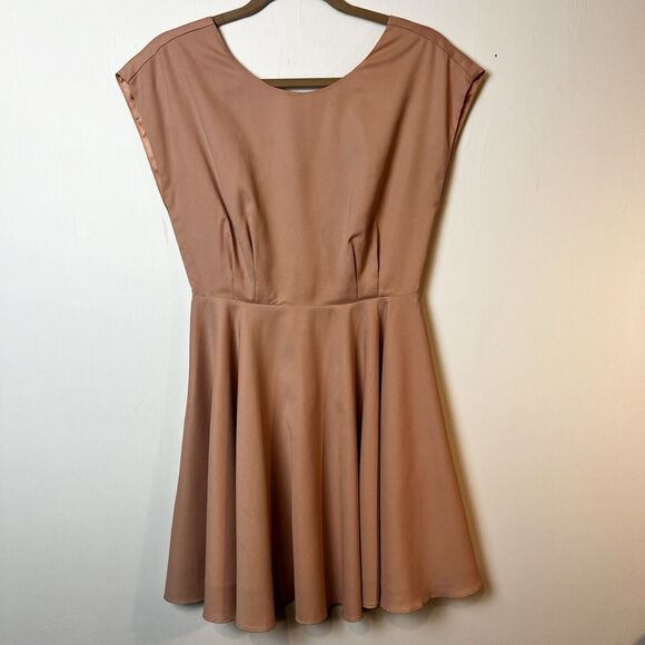 Revolve Blaque Label True Love Dress Skater Champagne Dusty Pink Sz M - Picture 1 of 13